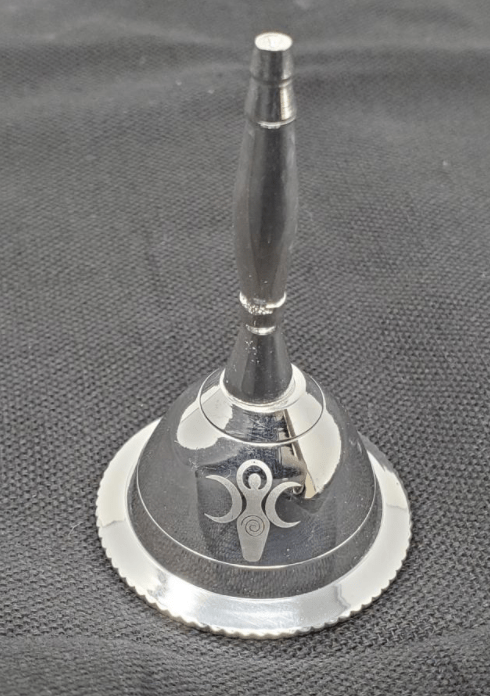 Goddess of Earth Silver Plated Altar Bell | 3 inches tall - Spiral Circle