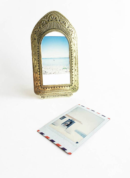 Gold Faux Tin Frame | Tall - Spiral Circle