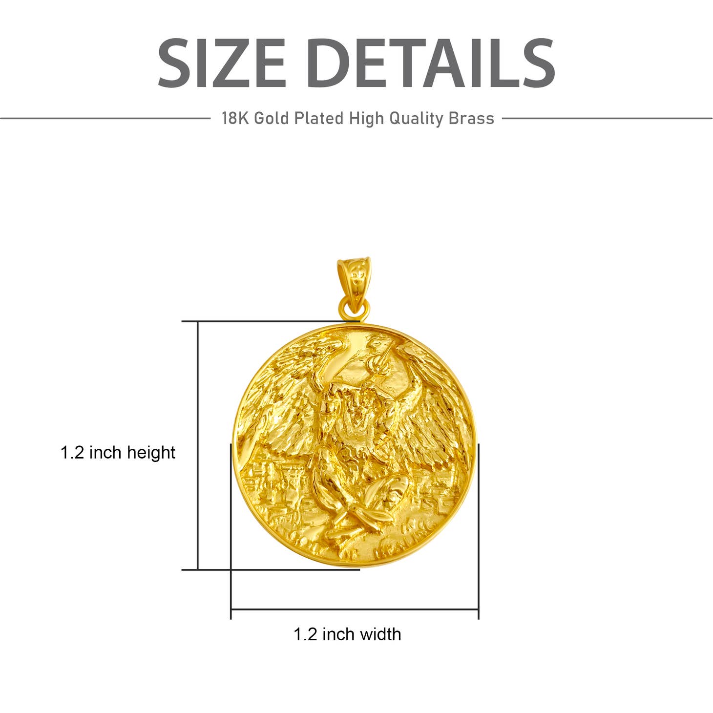 Gold God Horus Coin Pendant - Spiral Circle