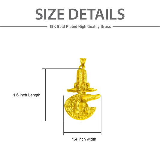 Gold God Sobek of Fertility Pendant - Spiral Circle