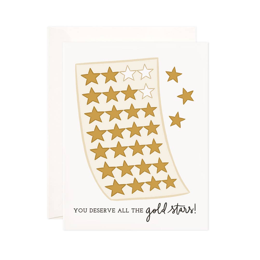 Gold Stars Greeting Card - Spiral Circle