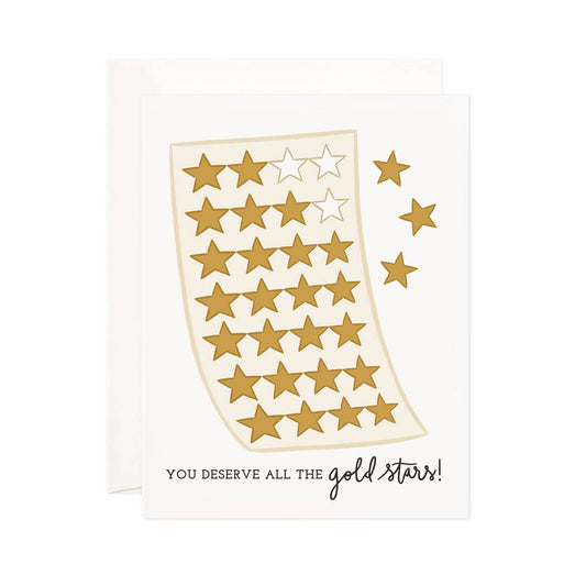 Gold Stars Greeting Card - Spiral Circle