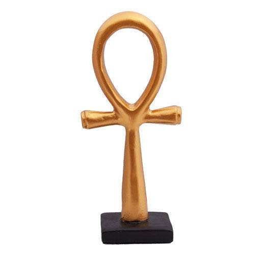 Golden Ankh Statue | 5" - Spiral Circle