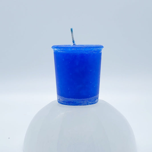 Good Health | Dark Blue | Votive Intention Candle | Reiki Charged - Spiral Circle