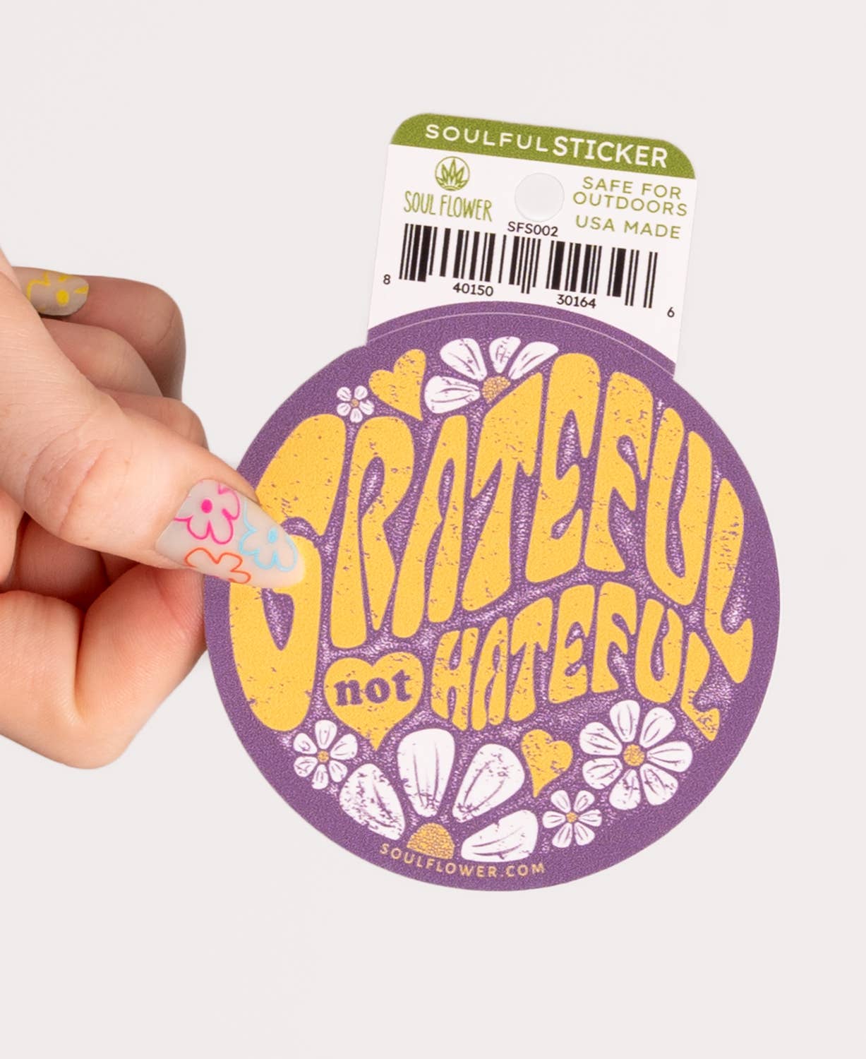 Grateful Not Hateful Sticker - Spiral Circle