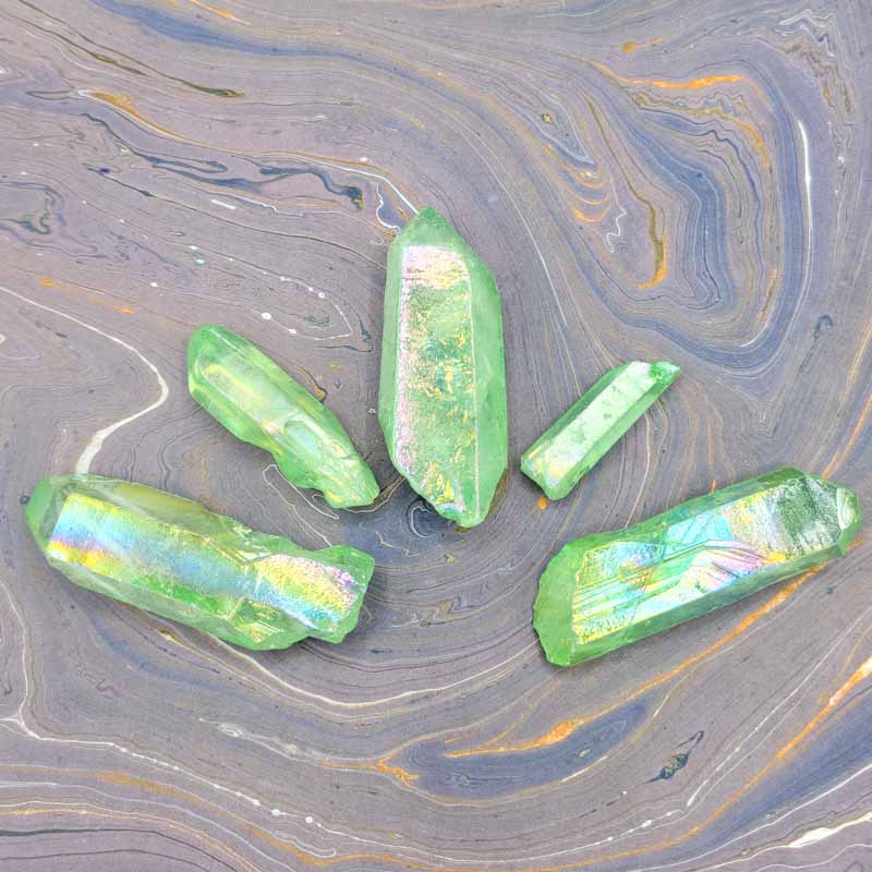 Green Aura Quartz - Spiral Circle