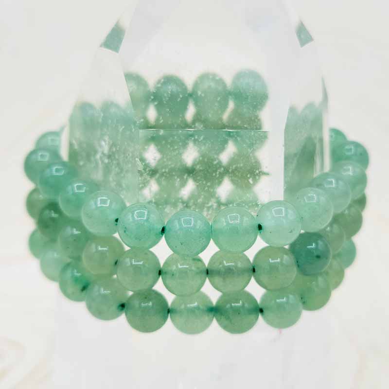 Green Aventurine Beaded Bracelet | Health & Happiness | 8mm - Spiral Circle