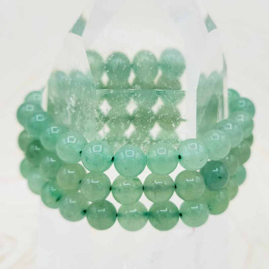 Green Aventurine Beaded Bracelet | Health & Happiness | 8mm - Spiral Circle