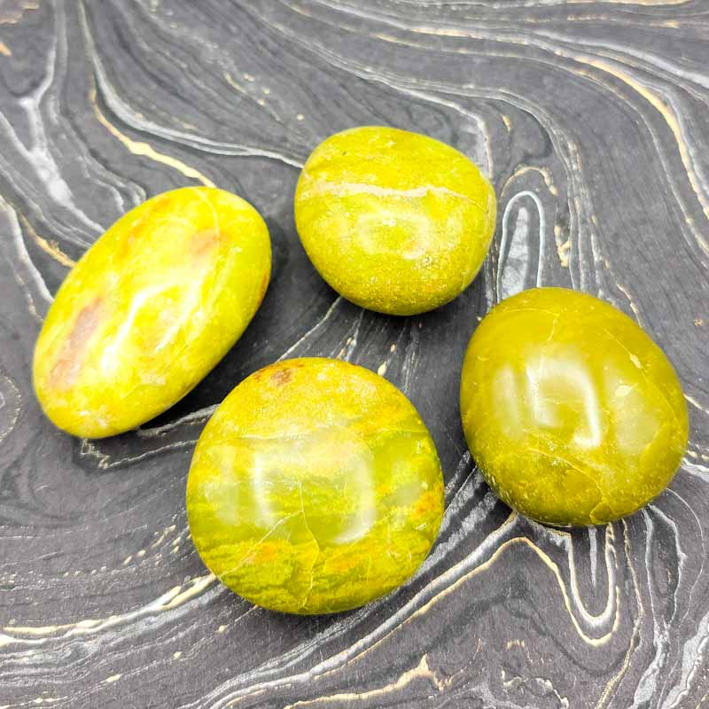 Green Opal | Palm Stone - Spiral Circle