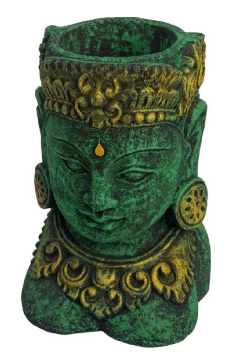 Green Tara Flower Pot Statue | Volcanic Stone - Spiral Circle
