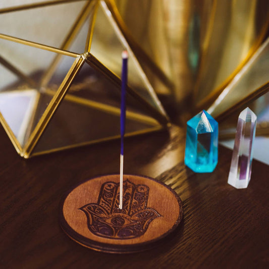 Hamsa Stick Incense Burner - Spiral Circle