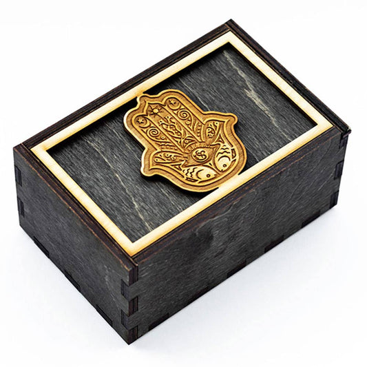 Hamsa | Tarot Card - Stash Box | 4" X 6" - Spiral Circle