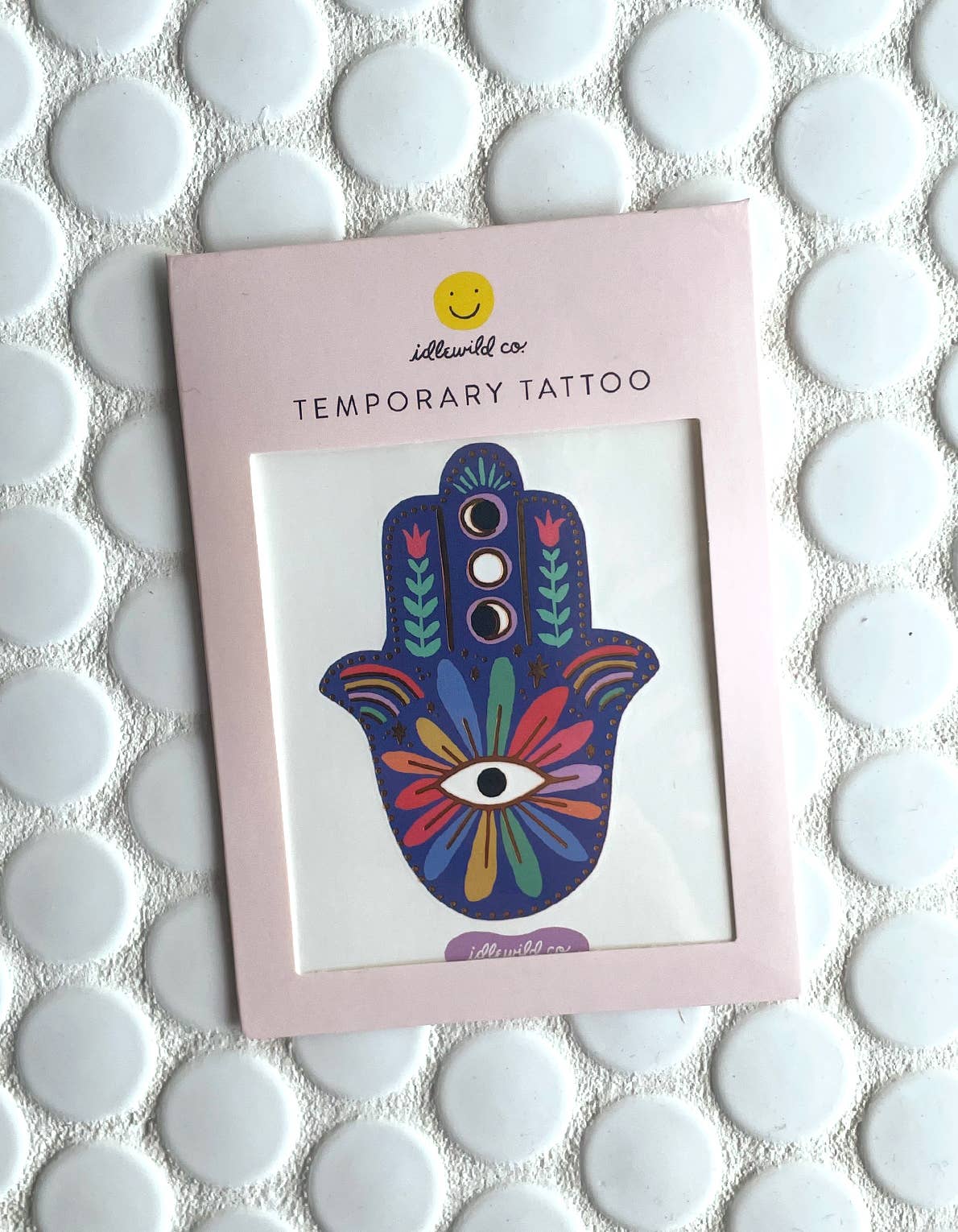 Hamsa Temporary Tattoo - Spiral Circle