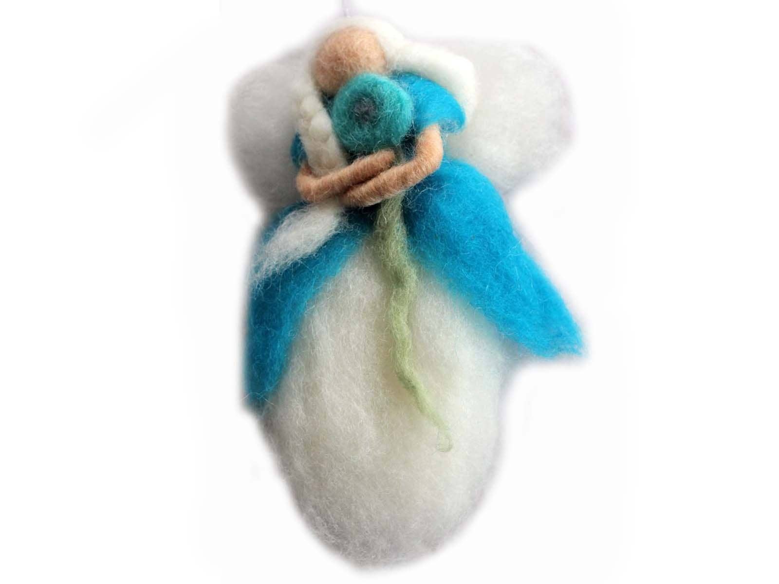 Handcrafted Felt Turquoise Forest Fairy | Holiday - Spiral Circle