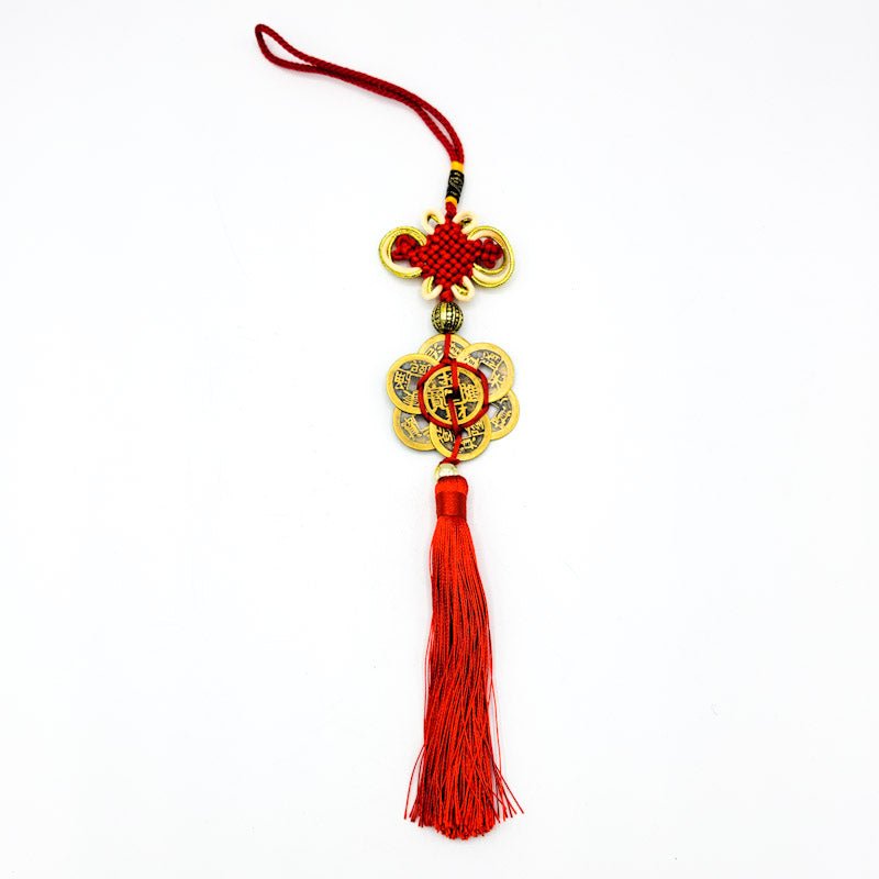 Hanging Feng Shui | 7 Coin Knot - Spiral Circle