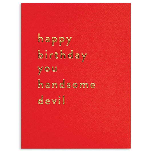 HAPPY BIRTHDAY HANDSOME DEVIL | LAGOM BIRTHDAY CARD - Spiral Circle