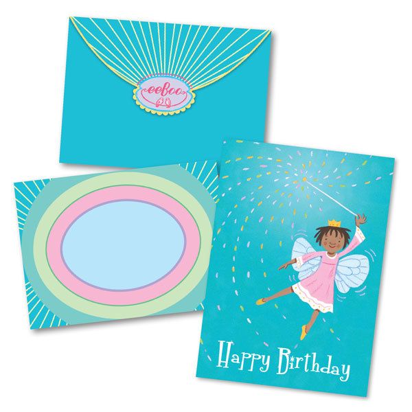 Happy Birthday Little Fairy With Wand - Spiral Circle