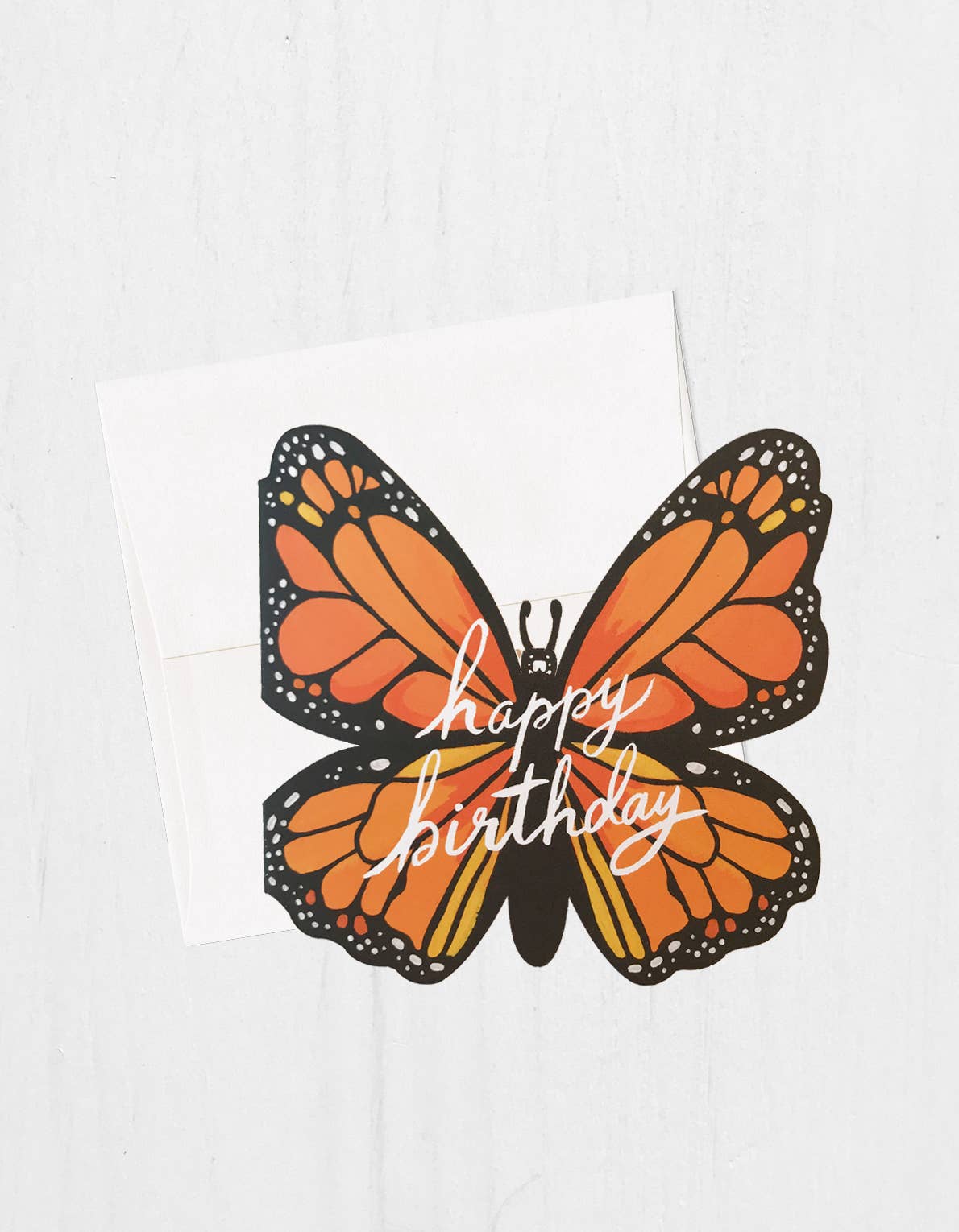 Happy Birthday Monarch Card - Spiral Circle