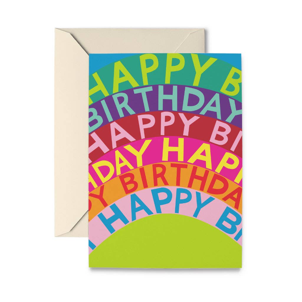 Happy Birthday Rainbow Greeting Card - Spiral Circle