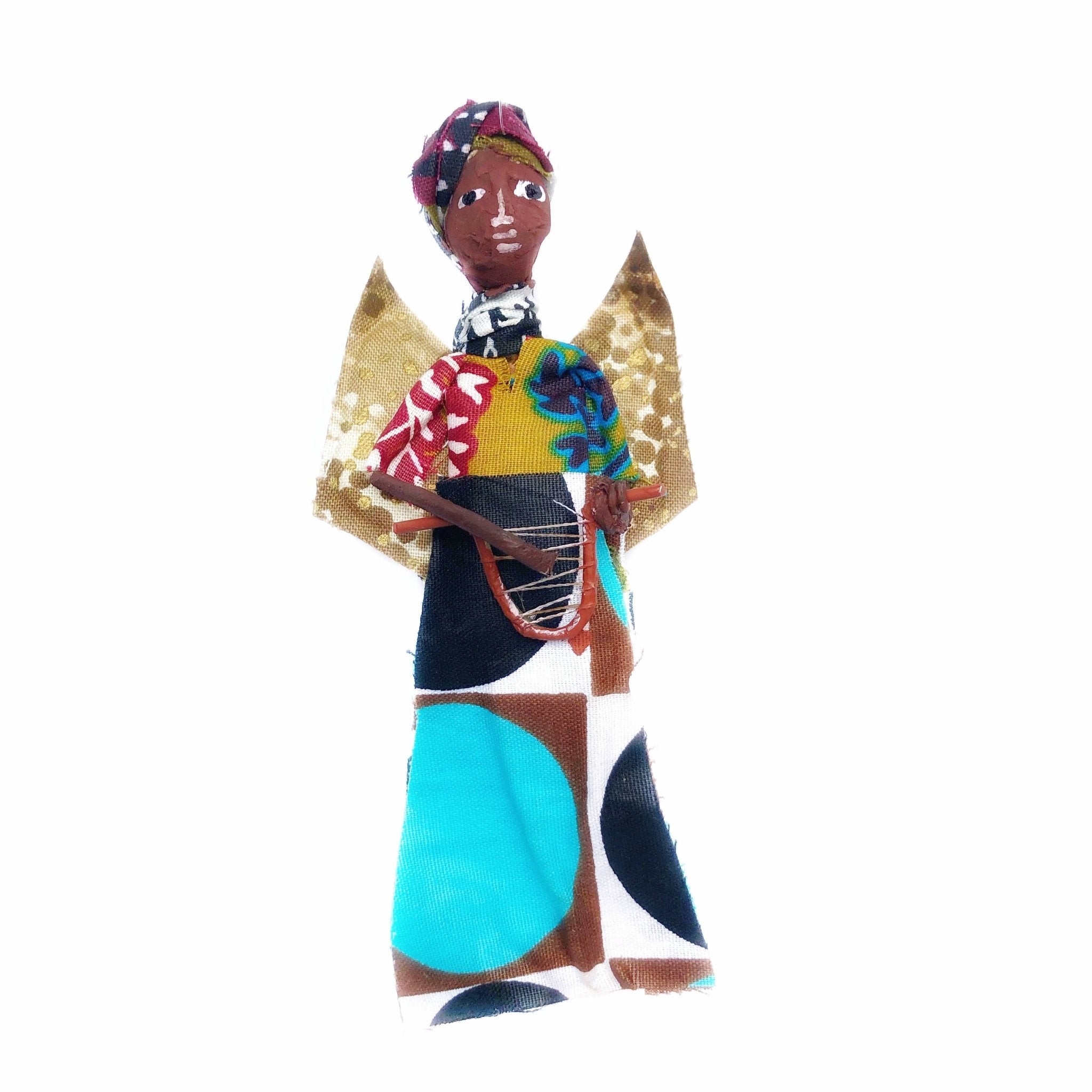 Harp African Figurine Angel Ornament - Spiral Circle