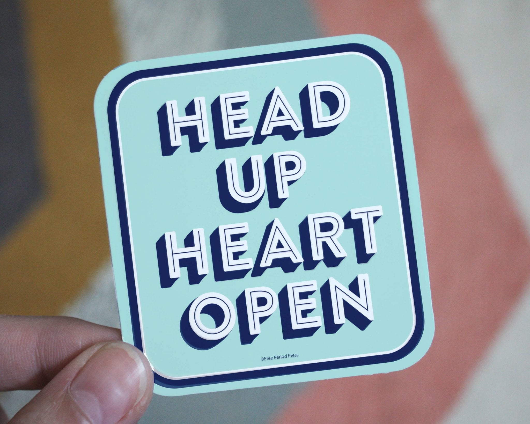 Head Up Heart Open Vinyl Sticker - Spiral Circle