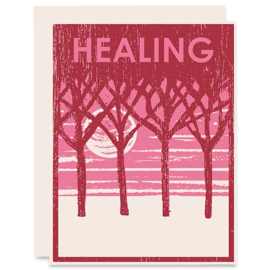 Healing Moon Get Well Card - Spiral Circle