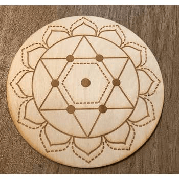 Heart Chakra Crystal Grid | 4 inches - Spiral Circle