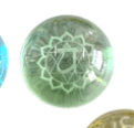 Heart Chakra Glass Sphere | Laser Etched | 2 inch - Spiral Circle