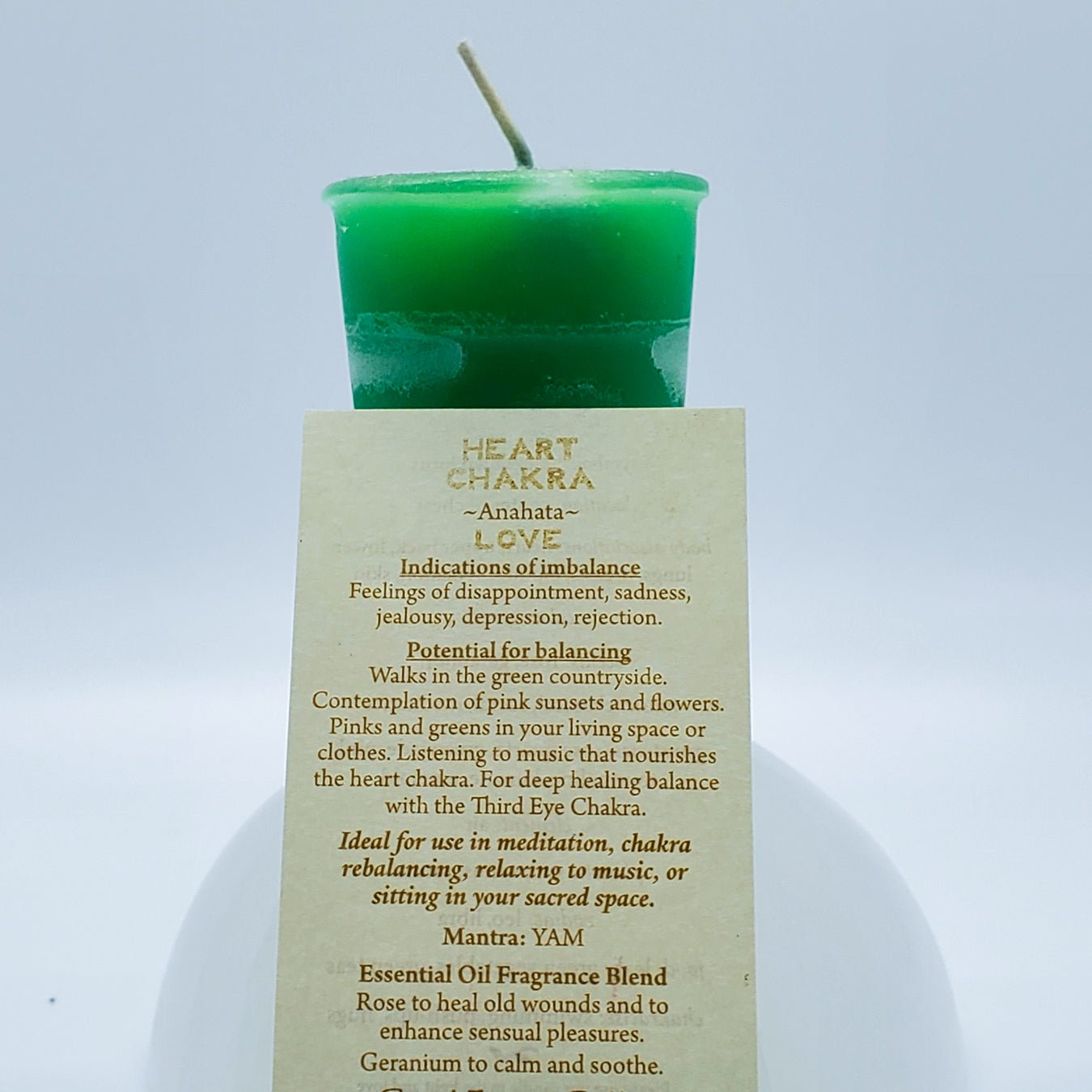 Heart Chakra | Green Votive Candle | Reiki Charged - Spiral Circle