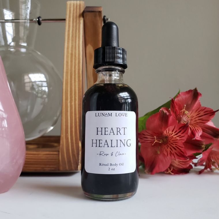 Heart Healing Body Oil | Rose and Clove - Spiral Circle
