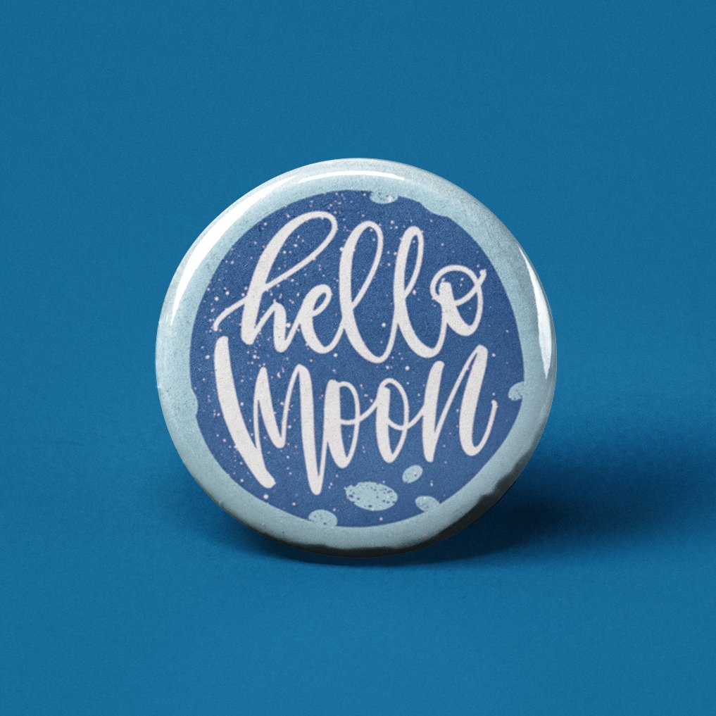 Hello Moon | Pinback Button | 1