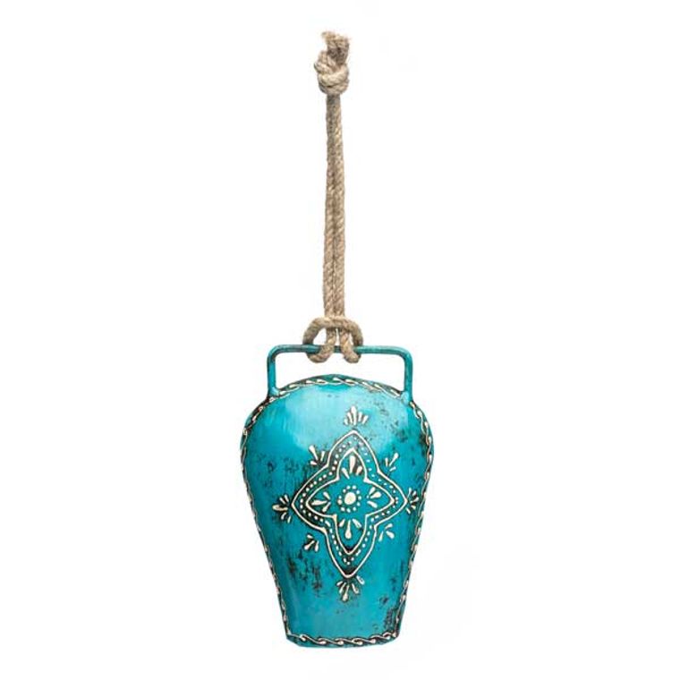 Henna Treasure Bell - Large Teal - Spiral Circle
