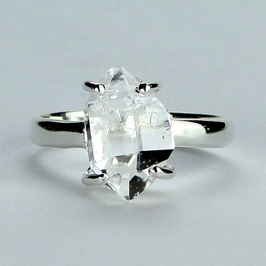 Herkimer Diamond Bling Ring - Spiral Circle