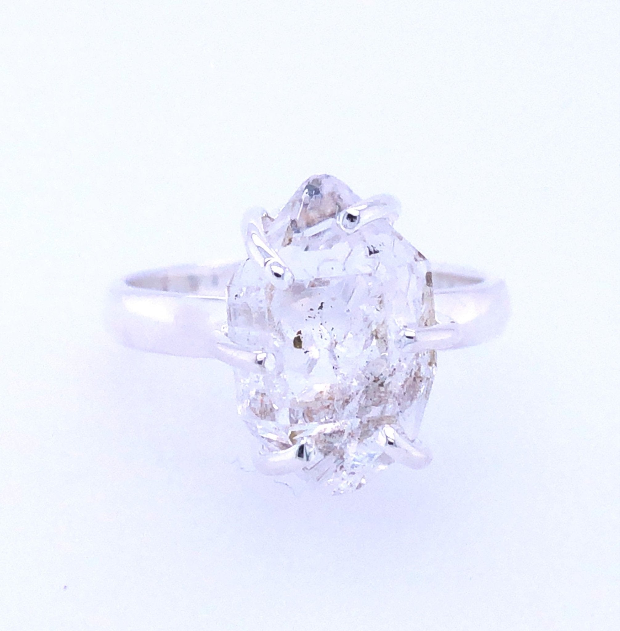 Herkimer Diamond Brilliance Ring | Sterling Silver - Spiral Circle