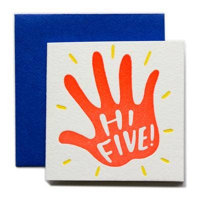 Hi Five | Tiny Greeting Card - Spiral Circle