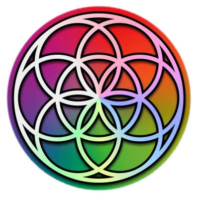 Holographic Seed of Life Sticker - Spiral Circle