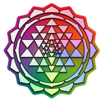 Holographic Sri Yantra Sticker - Spiral Circle