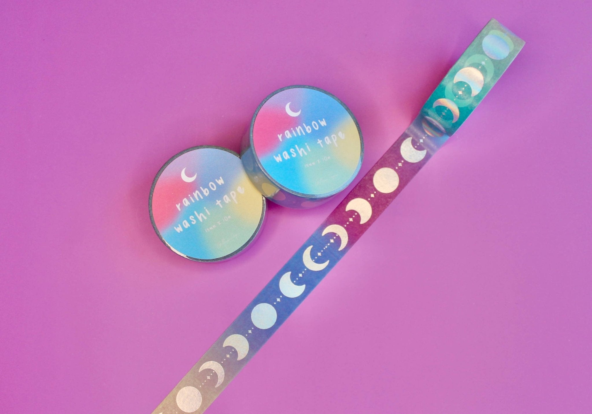 Holographic Washi Tape, Moon Washi Tape, Foiled Washi Tape - Spiral Circle
