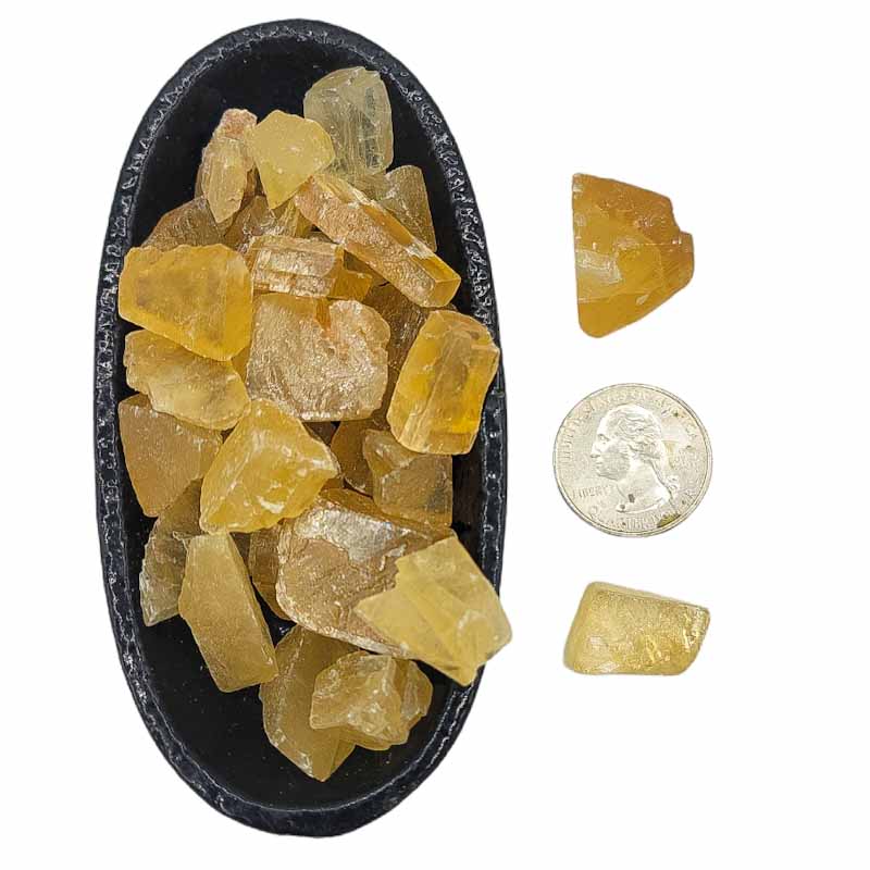 Honey Calcite Raw | Small - Spiral Circle