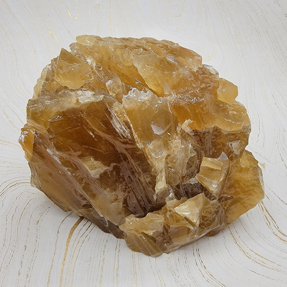 Honey Calcite | Statement Piece - Spiral Circle