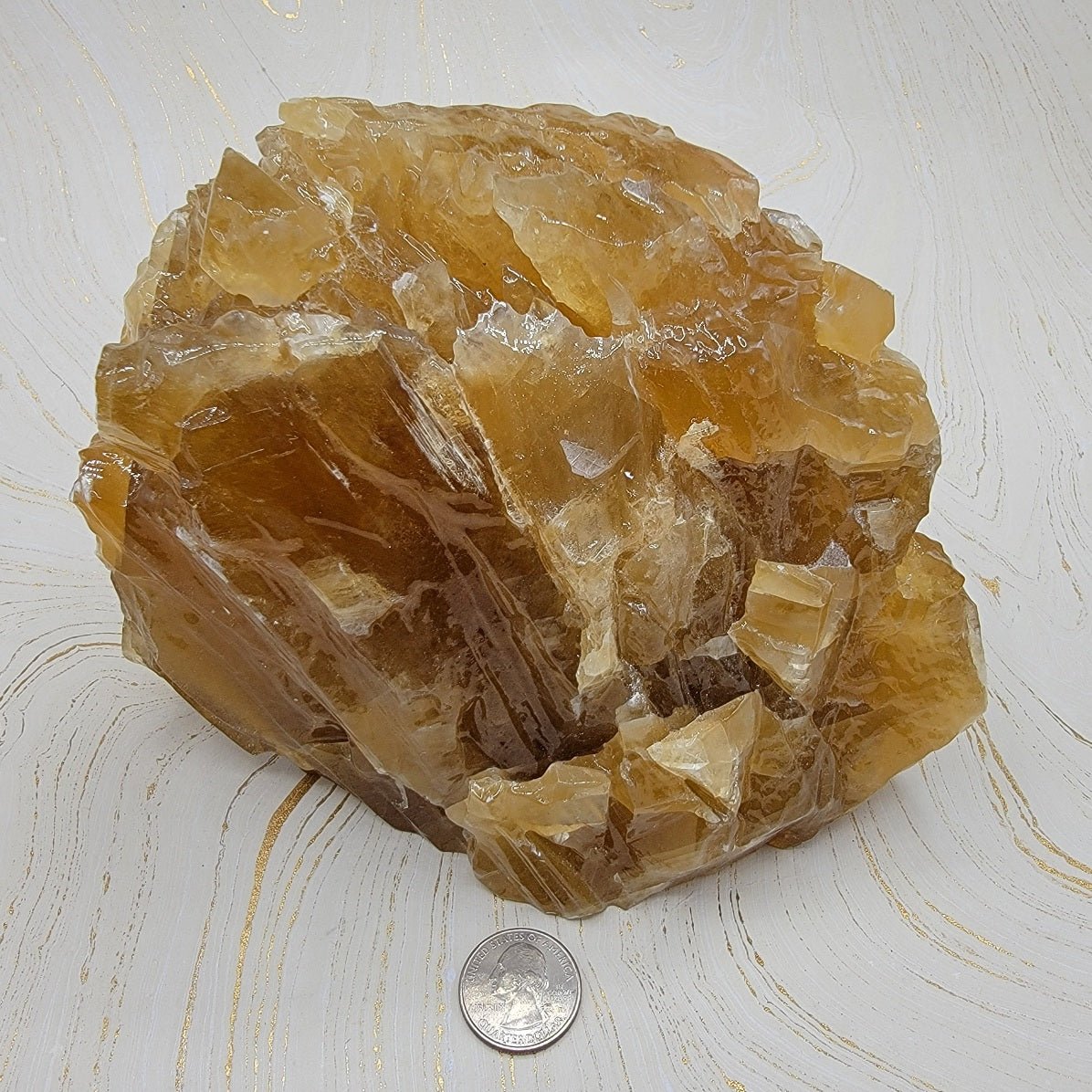 Honey Calcite | Statement Piece - Spiral Circle