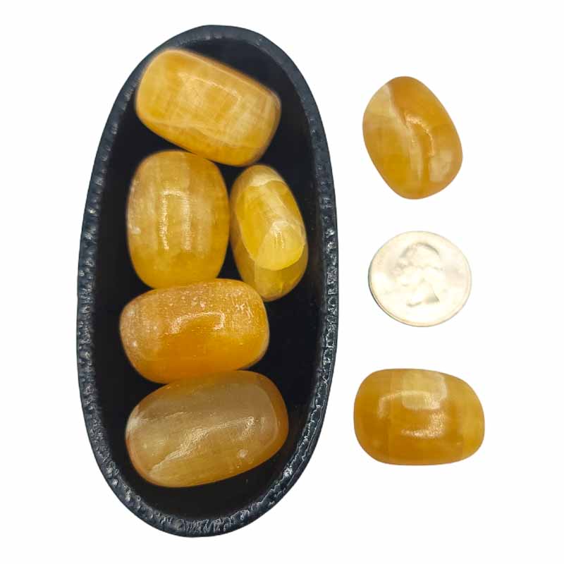 Honey Calcite | Tumbled | Self Worth - Spiral Circle