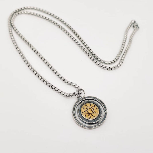 Horus Eye of God Rotatable Necklace - Spiral Circle