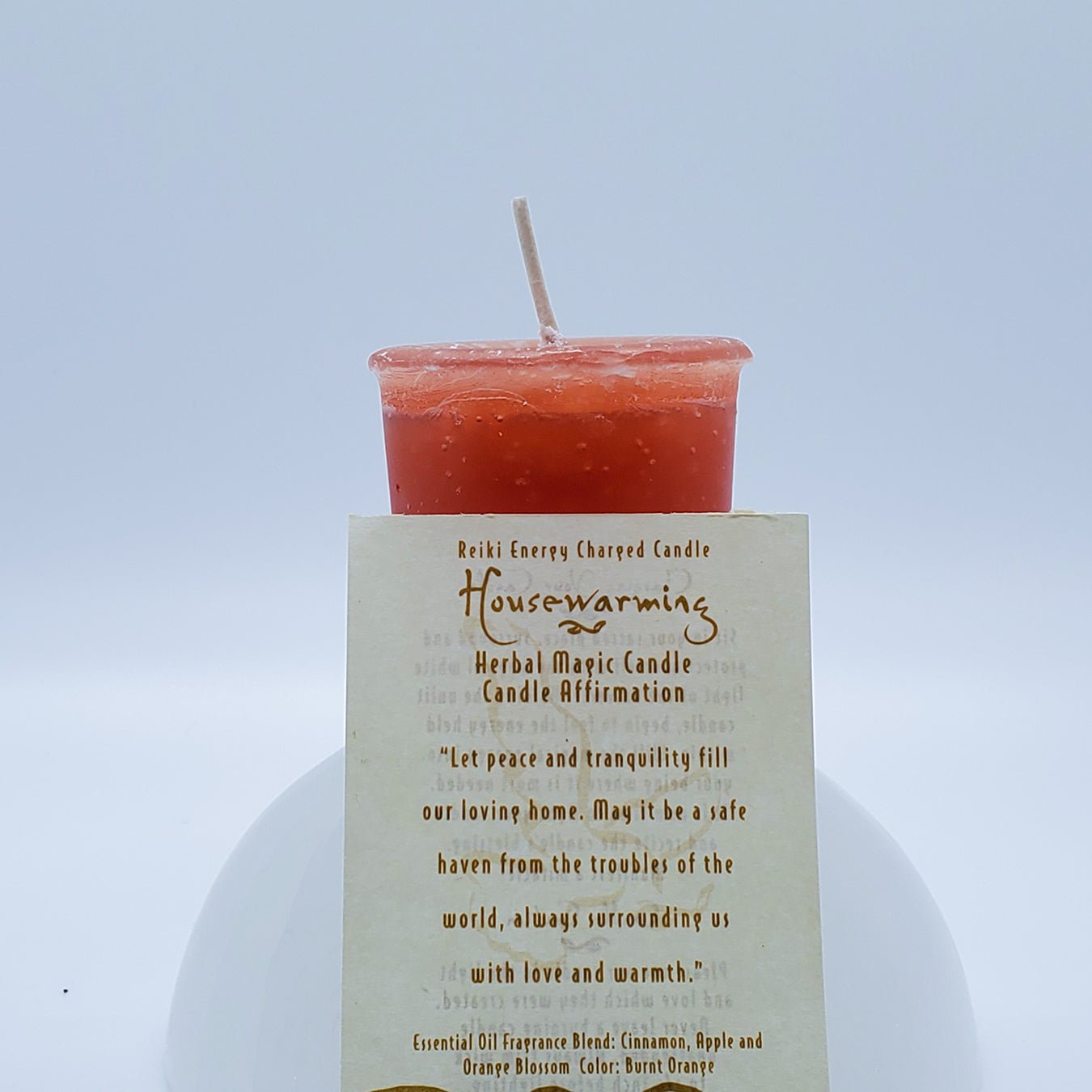 Housewarming | Burnt Orange | Votive Intention Candle | Reiki Charged - Spiral Circle
