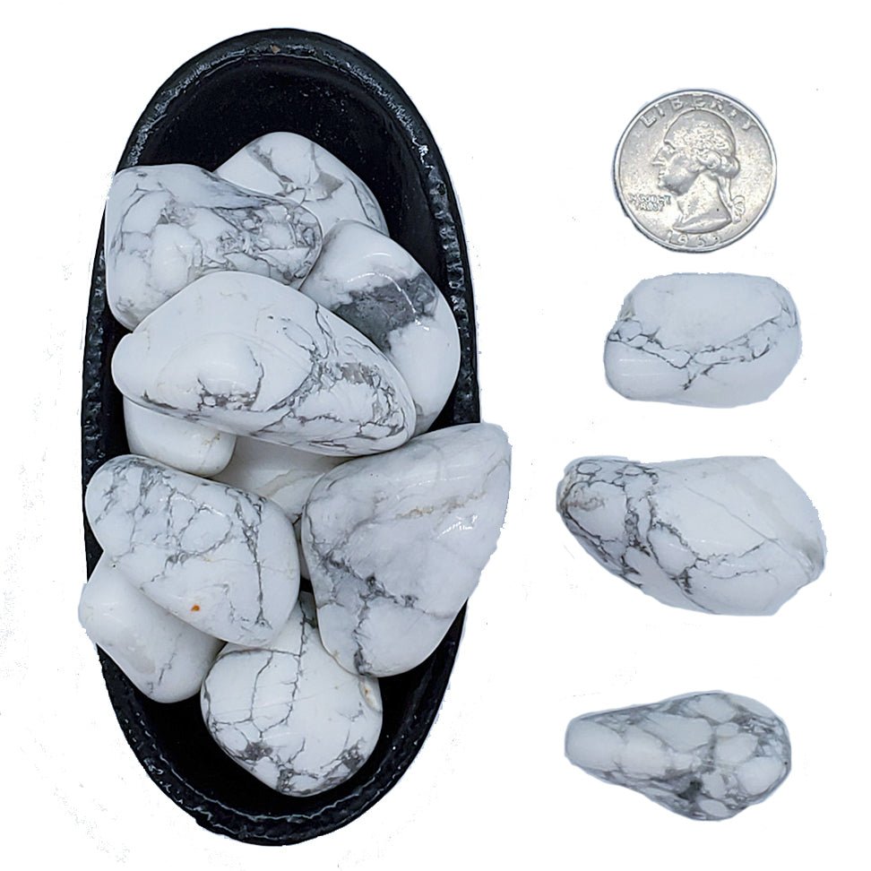 Howlite | Releases stress and helps you sleep | Tumbled - Spiral Circle