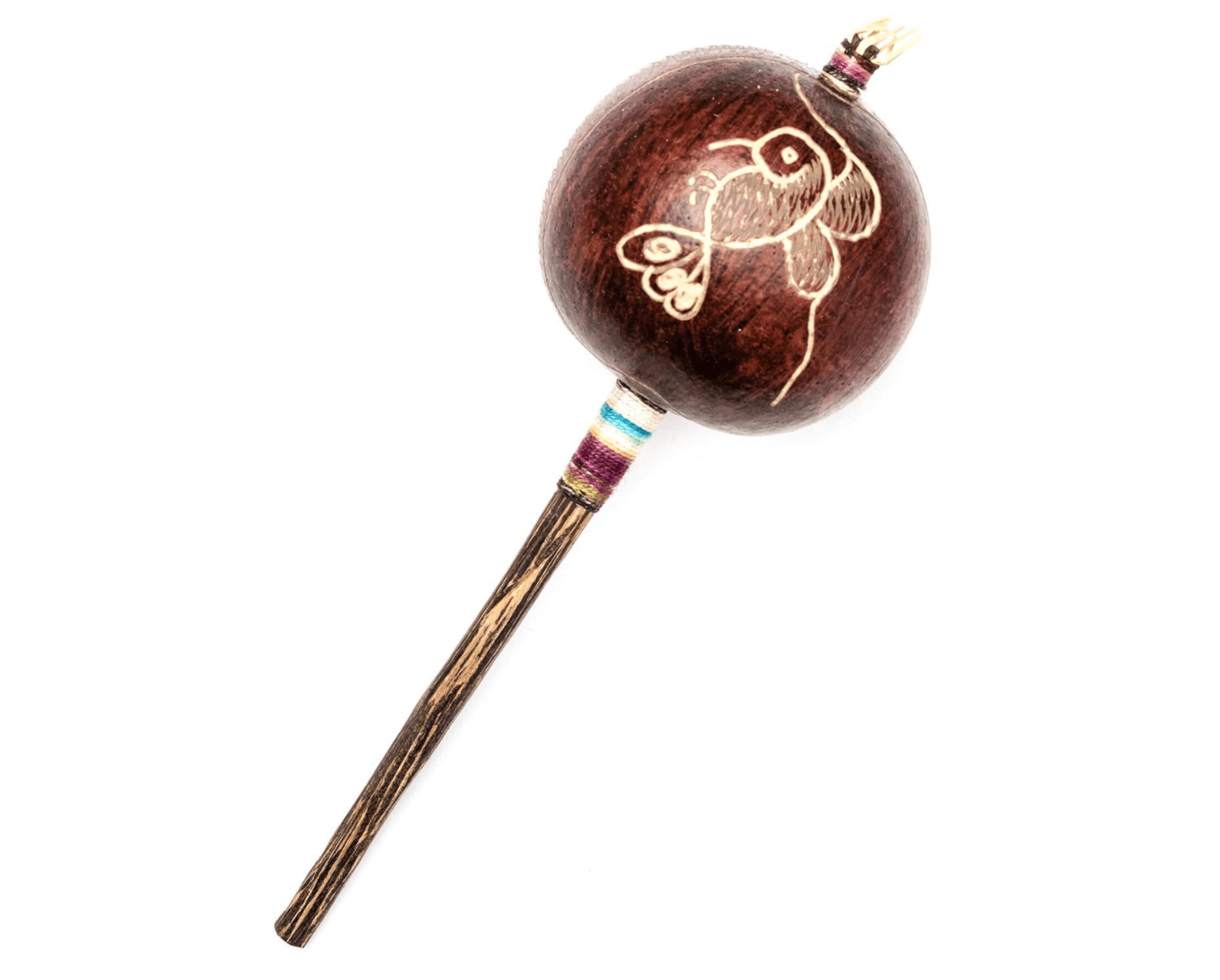 Hummingbird and Flower | Peruvian Amazon Gourd Rattle - Spiral Circle