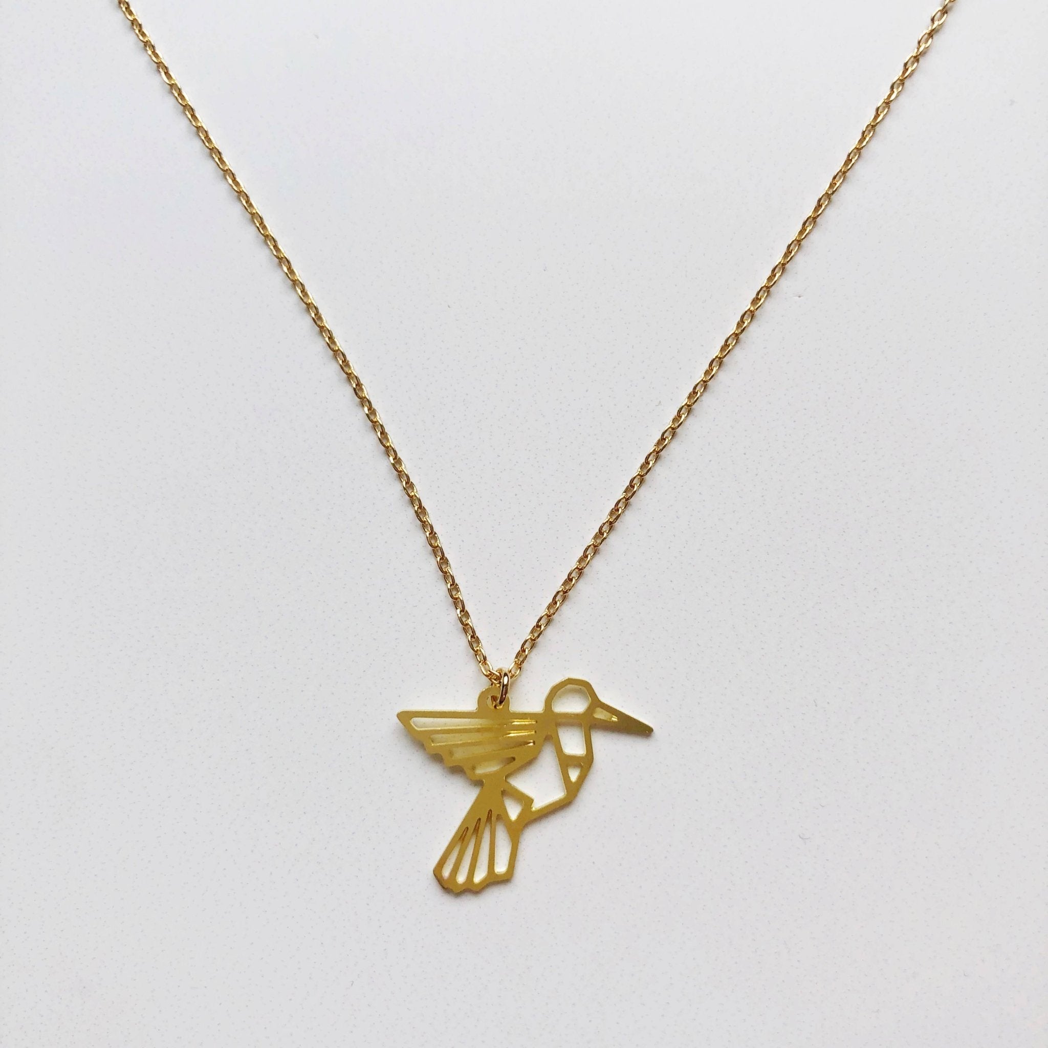 Hummingbird Geometric Necklace - Spiral Circle