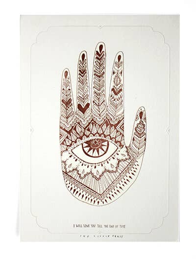 I Will Love You Henna Hand | Art Print - Spiral Circle