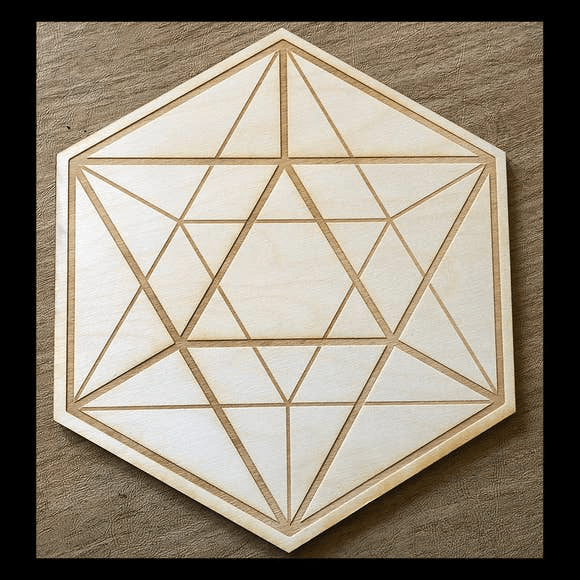 Icosahedron Crystal Grid | 4 inches - Spiral Circle