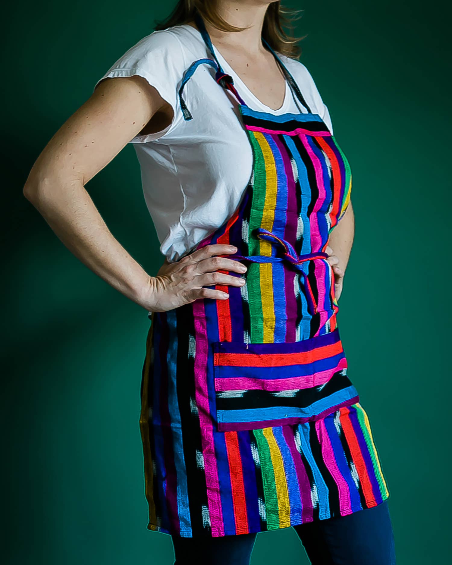 Ikat Apron - Spiral Circle